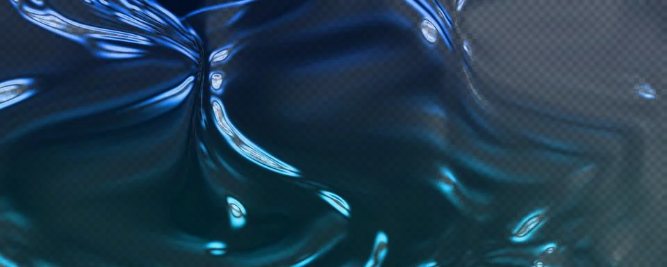 Shiny Blue Fluid Wave Abstract Design with Motion Effect PNG Stock Illustration