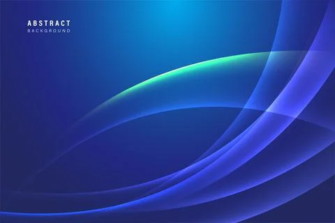 Shiny blue gradient abstract background with wavy shape vector Stock Illustration