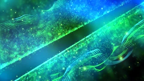Shiny Blue Greenish Waves Massive Bokeh Particles Swarming Animation Background Stock Footage 287760246