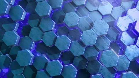 Shiny Blue Hexagon Background Stock Footage 262626192