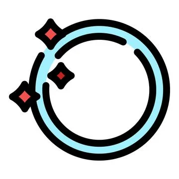 Shiny blue loading circle with red sparkles rotating animation icon Stock Illustration