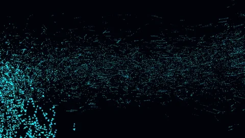 Shiny blue particles stream Stock Footage 128796222