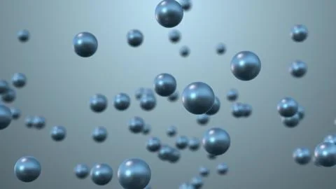 Shiny blue spheres floating in a gradient background Stock Photos