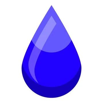 Shiny blue water drop falling down creating splashing effect Stock Illustration