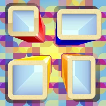 Shiny boxes with places for text on the colored background Illustrazione stock