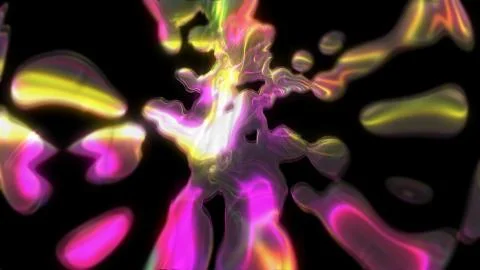 Shiny bright falling water with many glowing drops, 3d render background Illustrazione stock