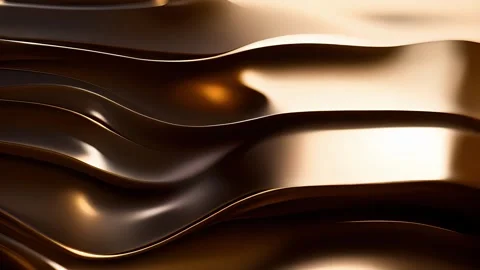 Shiny bronze surface with a rippled, wavy texture resembling liquid metal. Video stock 253605786