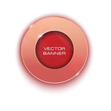 Shiny button with metallic elements, vector design for website Stock Illustration