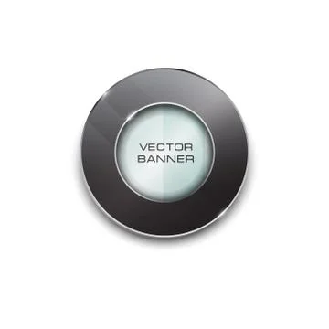 Shiny button with metallic elements, vector design for website 스톡 일러스트