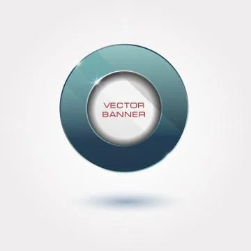 Shiny button with metallic elements, vector design for website Stock Illustration
