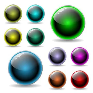 Shiny buttons reflect light Stock Illustration