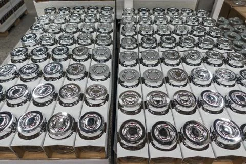 Shiny caps from jars Stock-Fotos