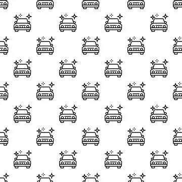 Shiny car service seamless pattern for vehicle cleaning Illustrazione stock