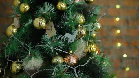 Shiny Christmas Decorations Stock Footage 97624431