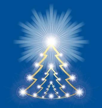 Shiny christmas tree Stock Illustration