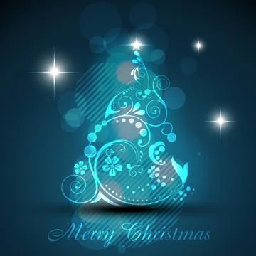 Shiny christmas tree Stock Illustration