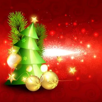 Shiny christmas tree Stock Illustration