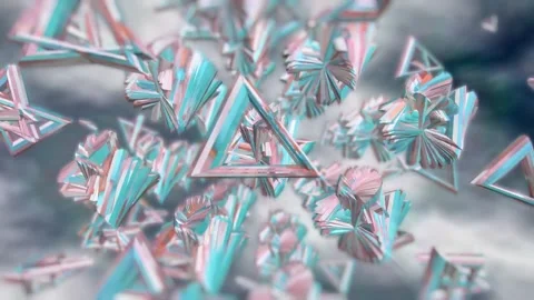 Shiny chromatic triangles motion background Stock-Footage 268215158