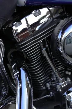 Shiny chrome engine Stock Photos