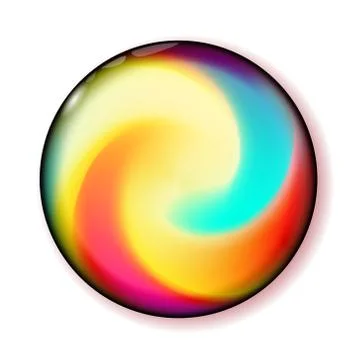Shiny circle multicolor button for holiday and web design icon Stock Illustration
