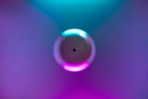 Shiny circle object neon lights Stock Photos