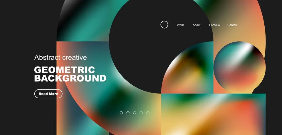 Shiny circles and round elements geometric background. Vector illustration for Stock Illustration