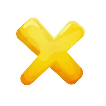 Shiny close button game interface, menu element, cross shape in comic cartoon Stock Illustration