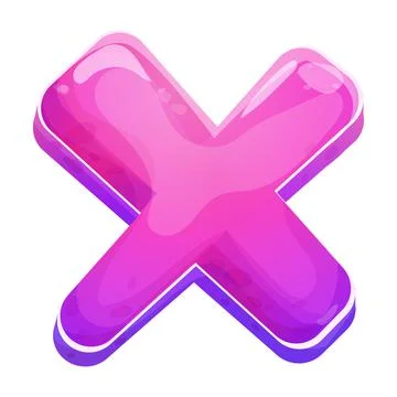 Shiny close button game interface, menu element, cross shape in comic cartoon Illustrazione stock