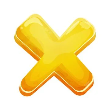 Shiny close button game interface, menu element, cross shape in comic cartoon Illustrazione stock