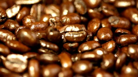 Shiny coffee beans - macro shot Stock Footage 311758
