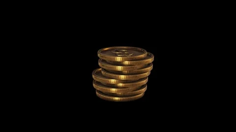 Shiny Coin Stack Representing Wealth and Investment Growth Stock Footage 342630427