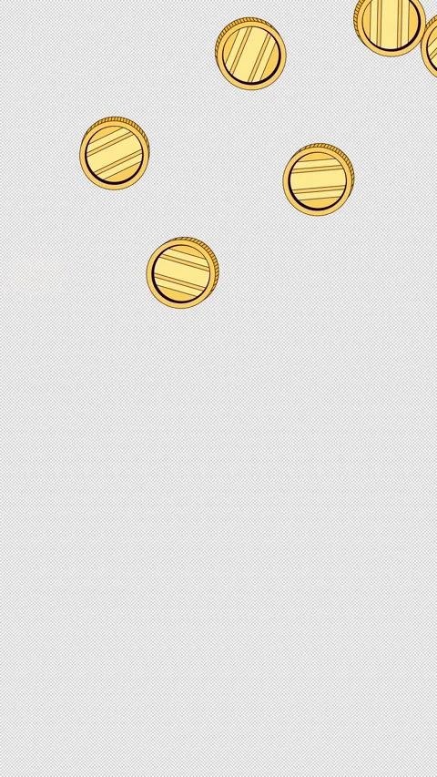 Shiny coins animated vertical overlay with falling down Stock Footage 334105458