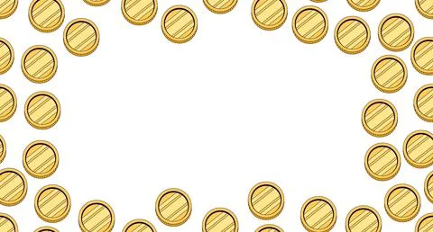 Shiny coins decorative frame copy-space 스톡 일러스트