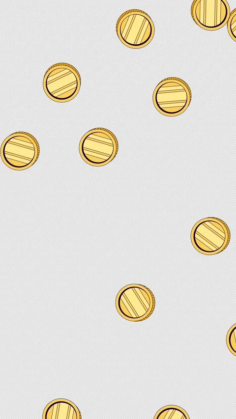 Shiny coins falling effect vertical animation Stock Footage 333309367