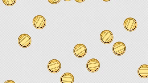 Shiny coins falling effect video overlay Stock Footage 333107800