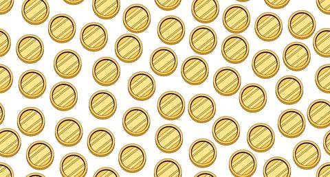 Shiny coins seamless pattern illustration Stock Illustration