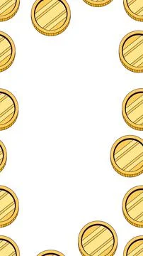 Shiny coins vertical frame copy-space 스톡 일러스트