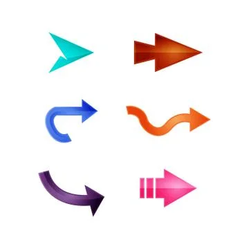 Shiny colored arrow vector Stock Illustration