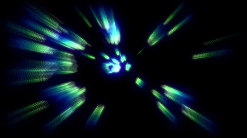 Shiny Colored Blue Explosion of Light Rays Moving Abstract Background Stock Footage 75268451