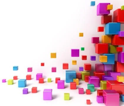Shiny colorful boxes. Abstract background Stock Illustration
