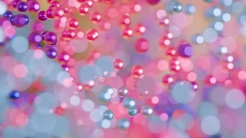 Shiny Colourful Spheres Pearls CGI Animated Motion Background Seamless Loop Stock Footage 333669880