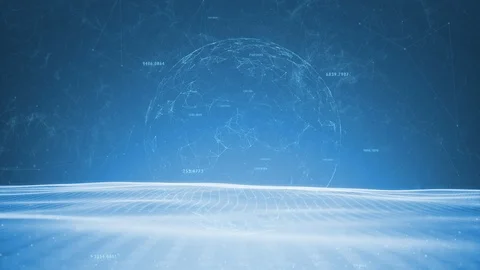 Shiny cyberspace waves with digital sphere rotation Vidéo 119937090
