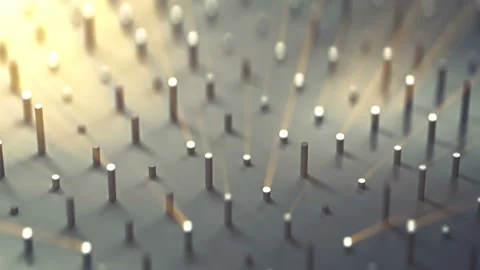Shiny cylinder shapes seamless loop 3D render animation Stock Footage 163206292