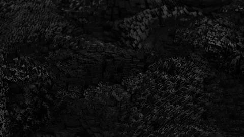 Shiny Dark Cubes Ocean Render Vídeo Stock 124782380