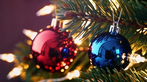 Shiny Decorations and Warm Light Stock Footage 318738207
