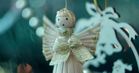 Shiny decorative angel Stock Footage 81799607