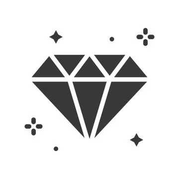 Shiny diamond icon with glitter, vector illustration Stock Illustration
