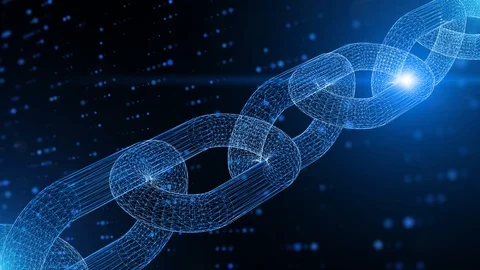 Shiny digital chain motion background Stock Footage 105471786