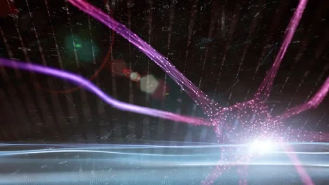 Shiny digital network with neuron cell animation Stock Footage 320261312