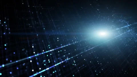 Shiny Digital tech looped lines network animation background Stock Footage 338304974